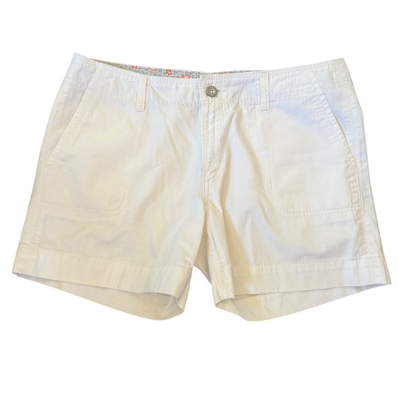 Levi's Women's Shorts White 10 Cotton Casual Bermuda Utility Summer Beachy Y2K - Picture 1 of 7